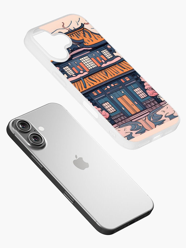 Thumbnail 2 of 5, iPhone Case, Old Traditional Chinese house Siheyuan, minimalistic ink drawing designed and sold by Patricks-Art.