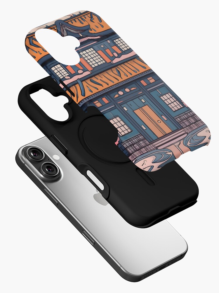 Thumbnail 2 of 4, iPhone Case, Old Traditional Chinese house Siheyuan, minimalistic ink drawing designed and sold by Patricks-Art.