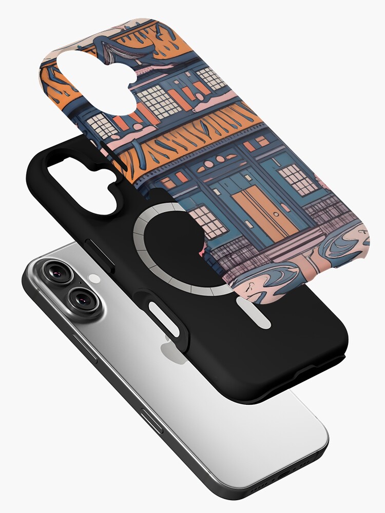 Thumbnail 2 of 4, iPhone Case, Old Traditional Chinese house Siheyuan, minimalistic ink drawing designed and sold by Patricks-Art.