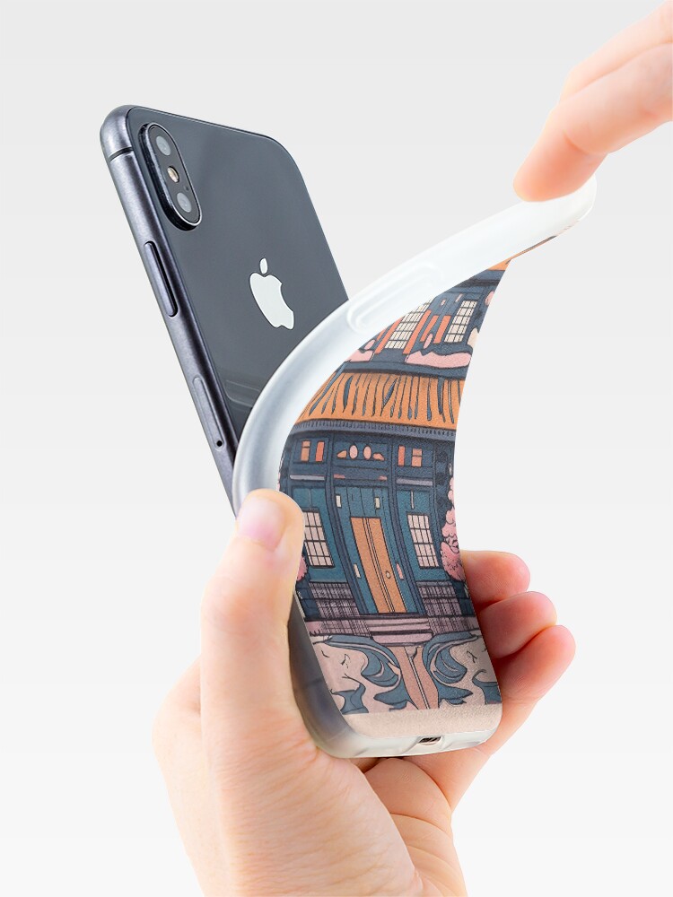 Thumbnail 4 of 5, iPhone Case, Old Traditional Chinese house Siheyuan, minimalistic ink drawing designed and sold by Patricks-Art.