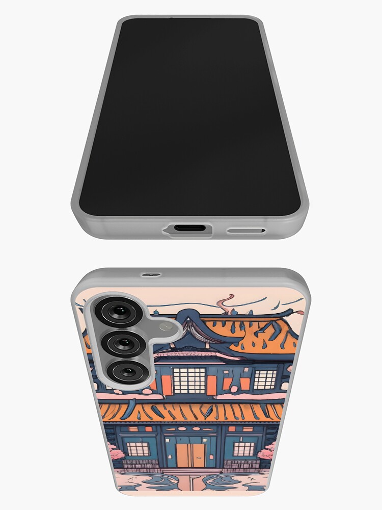 Thumbnail 3 of 4, Samsung Galaxy Phone Case, Old Traditional Chinese house Siheyuan, minimalistic ink drawing designed and sold by Patricks-Art.