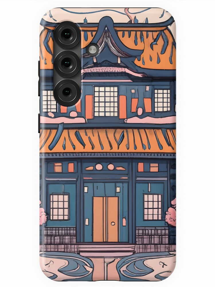 Thumbnail 1 of 4, Samsung Galaxy Phone Case, Old Traditional Chinese house Siheyuan, minimalistic ink drawing designed and sold by Patricks-Art.