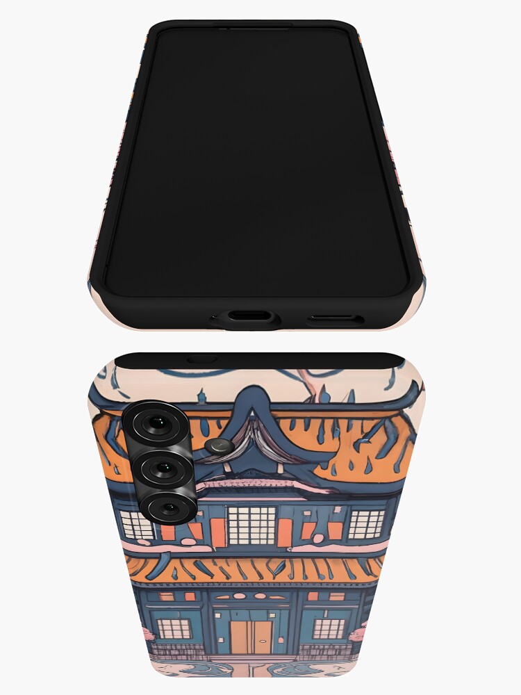 Thumbnail 3 of 4, Samsung Galaxy Phone Case, Old Traditional Chinese house Siheyuan, minimalistic ink drawing designed and sold by Patricks-Art.
