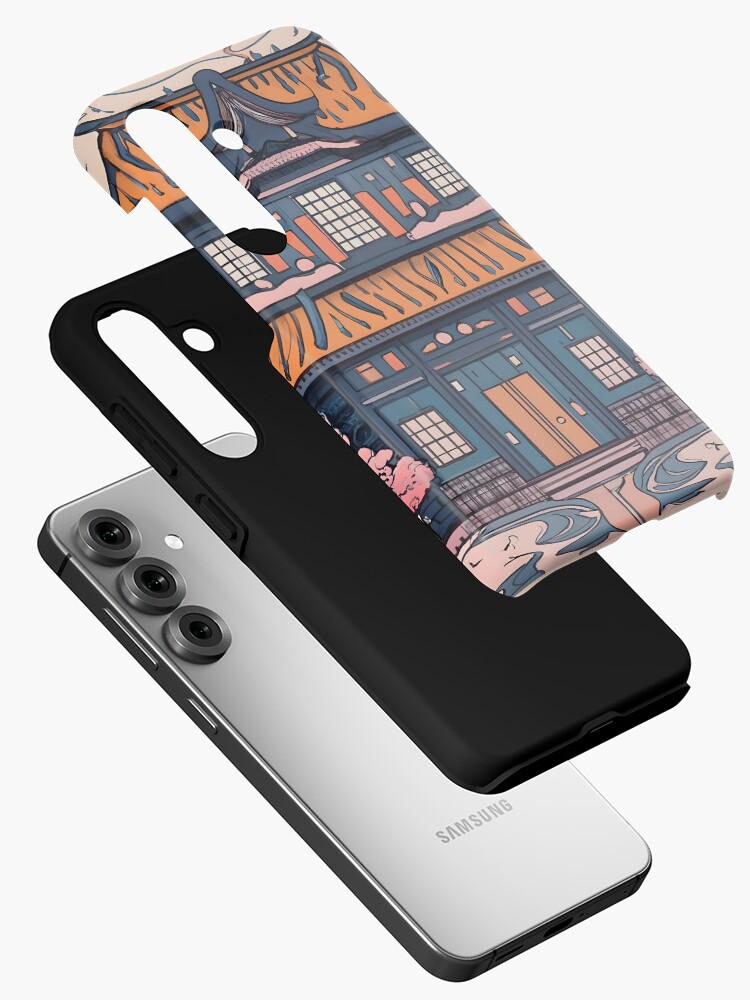 Thumbnail 2 of 4, Samsung Galaxy Phone Case, Old Traditional Chinese house Siheyuan, minimalistic ink drawing designed and sold by Patricks-Art.