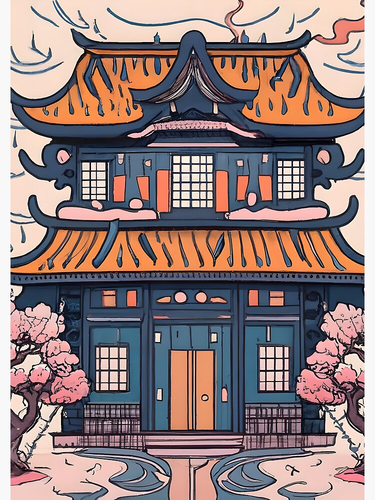 Thumbnail 3 of 3, Journal, Old Traditional Chinese house Siheyuan, minimalistic ink drawing designed and sold by Patricks-Art.