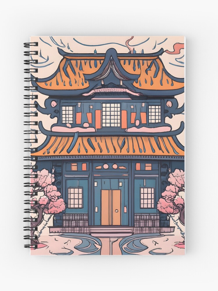 Thumbnail 1 of 3, Journal, Old Traditional Chinese house Siheyuan, minimalistic ink drawing designed and sold by Patricks-Art.