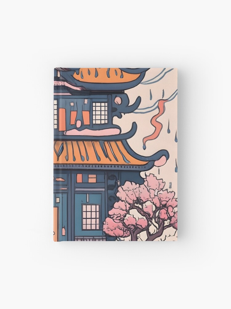 Thumbnail 1 of 3, Journal, Old Traditional Chinese house Siheyuan, minimalistic ink drawing designed and sold by Patricks-Art.
