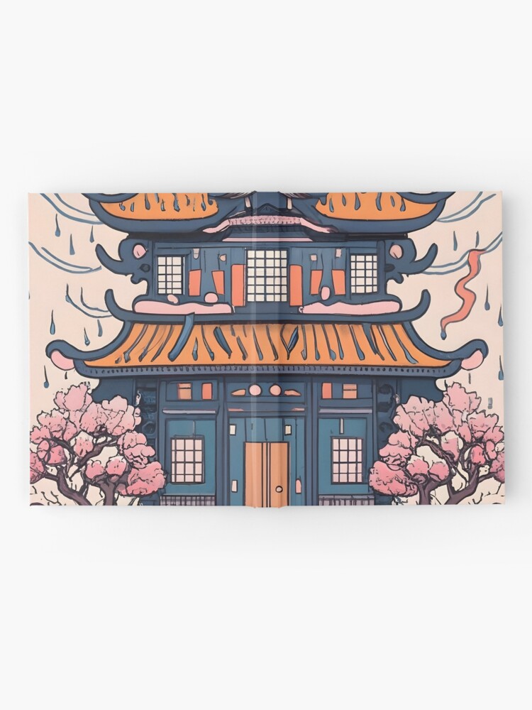 Thumbnail 2 of 3, Journal, Old Traditional Chinese house Siheyuan, minimalistic ink drawing designed and sold by Patricks-Art.