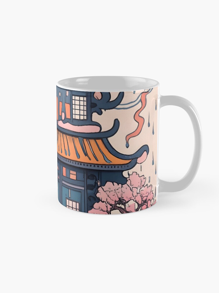 Thumbnail 5 of 6, Coffee Mug, Old Traditional Chinese house Siheyuan, minimalistic ink drawing designed and sold by Patricks-Art.