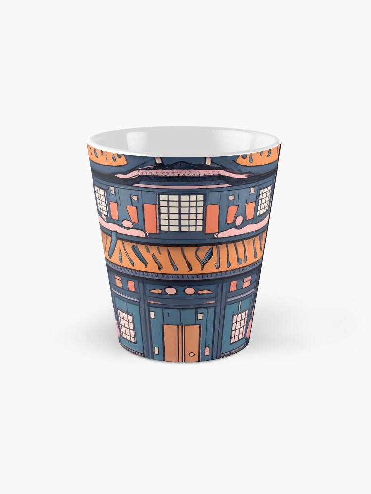 Thumbnail 2 of 4, Coffee Mug, Old Traditional Chinese house Siheyuan, minimalistic ink drawing designed and sold by Patricks-Art.