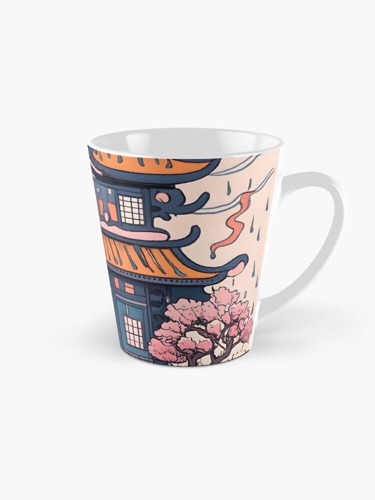 Thumbnail 1 of 4, Coffee Mug, Old Traditional Chinese house Siheyuan, minimalistic ink drawing designed and sold by Patricks-Art.