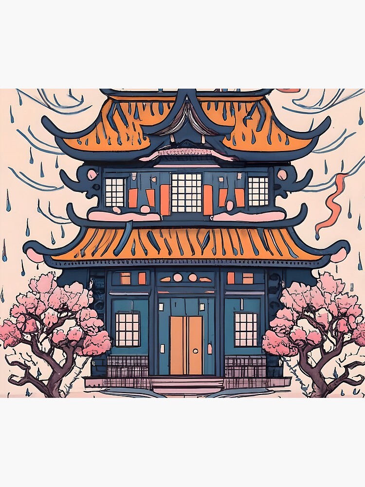 Thumbnail 5 of 5, Mouse Pad, Old Traditional Chinese house Siheyuan, minimalistic ink drawing designed and sold by Patricks-Art.