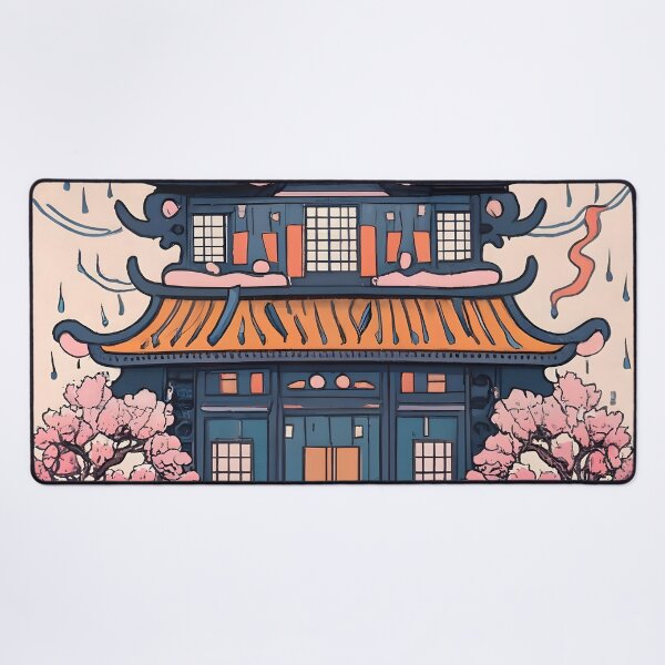 Item preview, Old Traditional Chinese house Siheyuan, minimalistic ink drawing designed and sold by Patricks-Art.