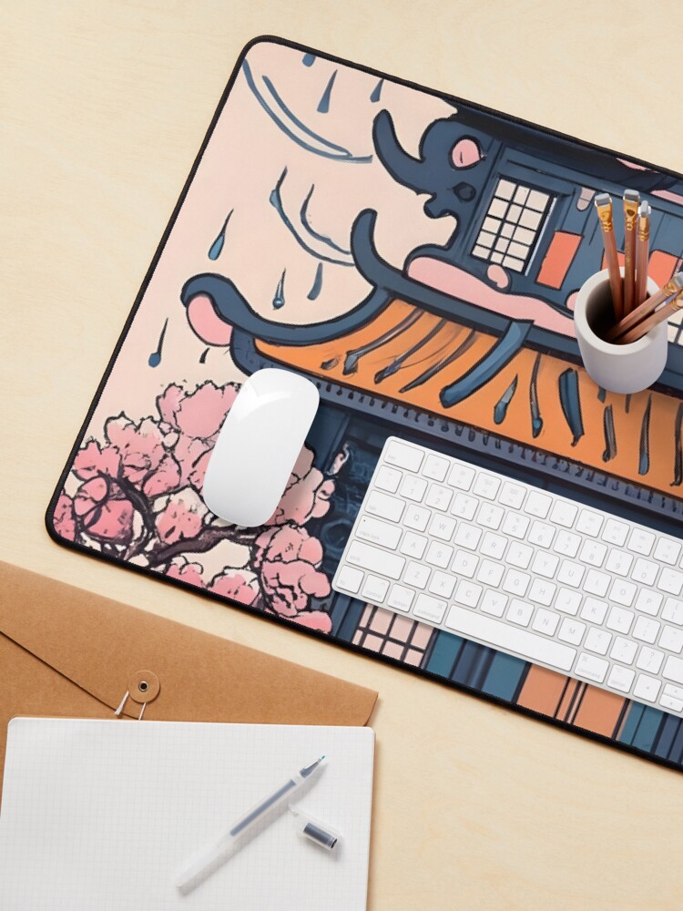 Thumbnail 3 of 5, Mouse Pad, Old Traditional Chinese house Siheyuan, minimalistic ink drawing designed and sold by Patricks-Art.