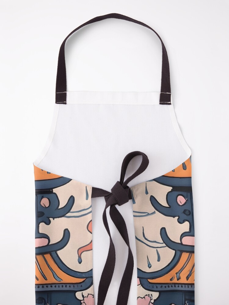Thumbnail 5 of 6, Apron, Old Traditional Chinese house Siheyuan, minimalistic ink drawing designed and sold by Patricks-Art.
