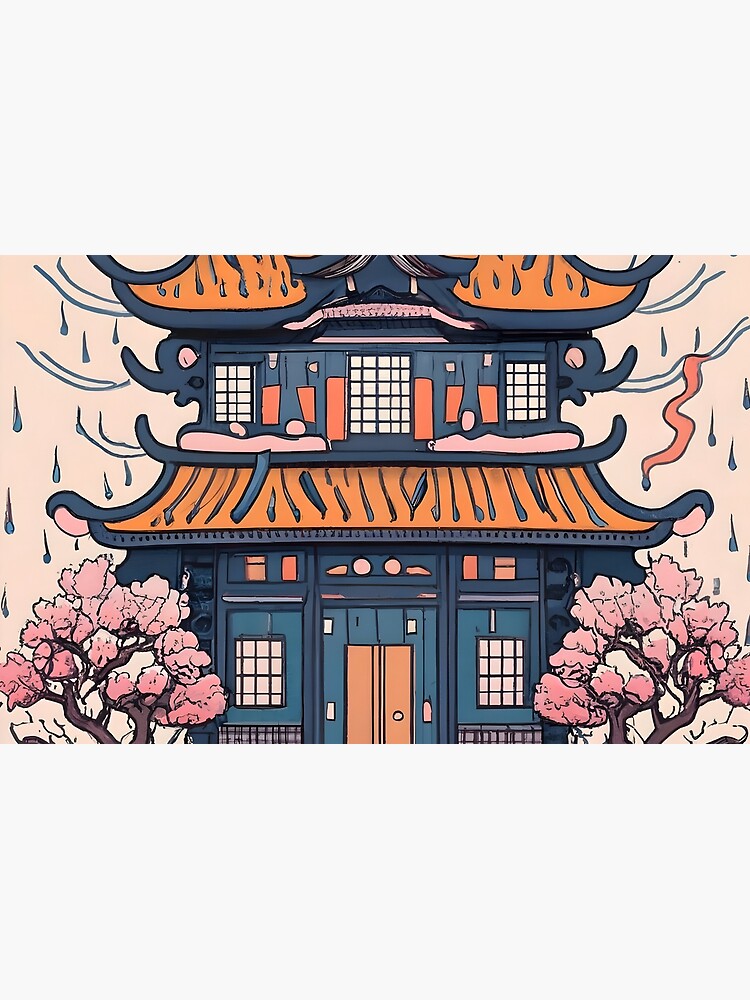 Thumbnail 2 of 2, Laptop Sleeve, Old Traditional Chinese house Siheyuan, minimalistic ink drawing designed and sold by Patricks-Art.