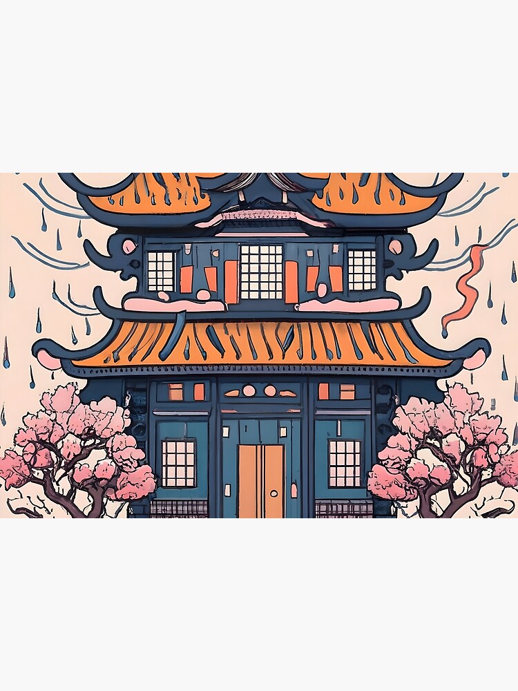 Thumbnail 6 of 6, Bath Mat, Old Traditional Chinese house Siheyuan, minimalistic ink drawing designed and sold by Patricks-Art.