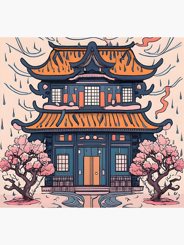 Thumbnail 5 of 5, Socks, Old Traditional Chinese house Siheyuan, minimalistic ink drawing designed and sold by Patricks-Art.
