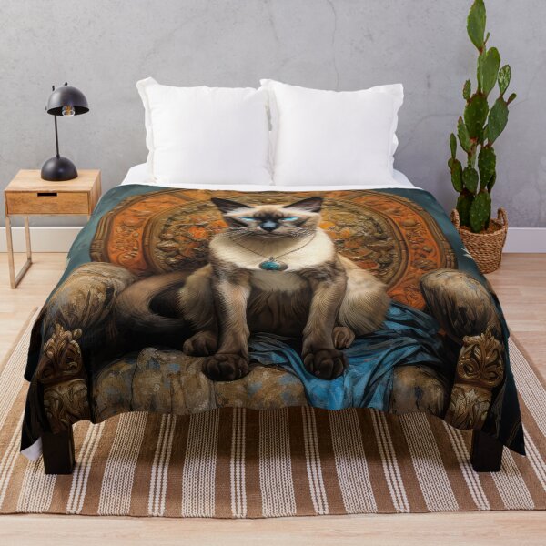 Item preview, Siamese Cat on Throne 02 designed and sold by Elisabeth Lucas.
