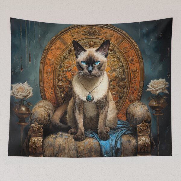 Item preview, Siamese Cat on Throne 02 designed and sold by Elisabeth Lucas.