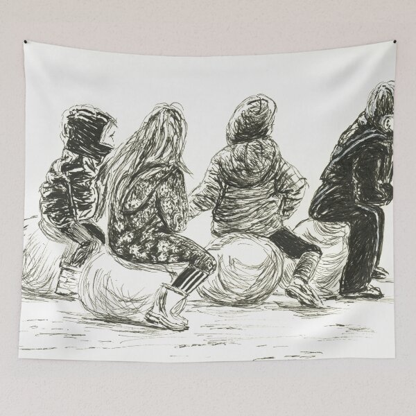 Item preview, Children on Space-Hoppers on the Beach on New Year's Day at Trearddur Bay, on Anglesey, North Wales designed and sold by LymphomaLass.