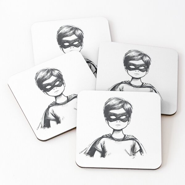 Item preview, Boy Wearing Hero mask, Sketch drawing designed and sold by GALAXY RACERS.
