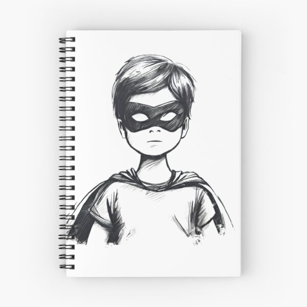 Item preview, Boy Wearing Hero mask, Sketch drawing designed and sold by GALAXY RACERS.