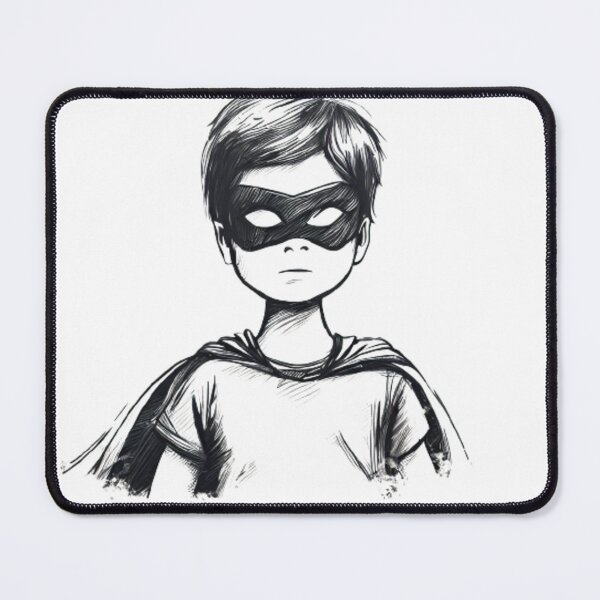 Item preview, Boy Wearing Hero mask, Sketch drawing designed and sold by GALAXY RACERS.