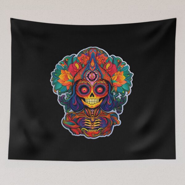Item preview, Trippy Halloween Catrina: An Artistic Dive into the Macabre designed and sold by Mr.Psychedelia.