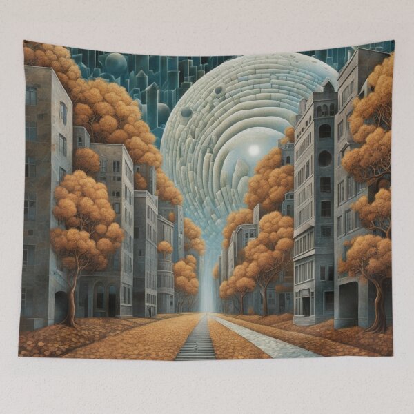 Item preview, Moonlight Autumn Leaves and Trees  in the City designed and sold by DigiDesignArt.