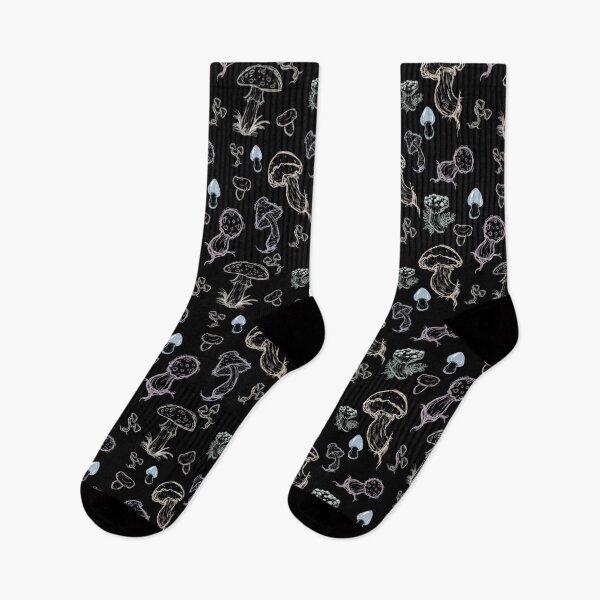 Item preview, a bunch of mushrooms (black version) designed and sold by dinosaphira99.