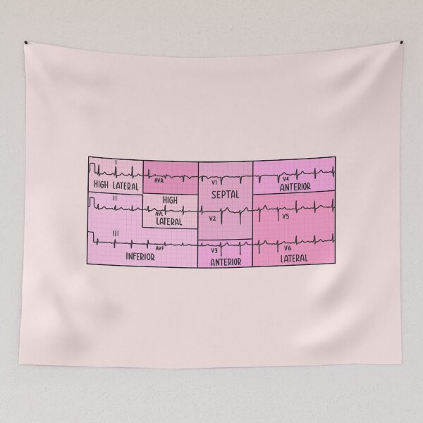 Item preview, Hand Drawn Electrocardiogram (ECG) Pink designed and sold by SofiaSava01.