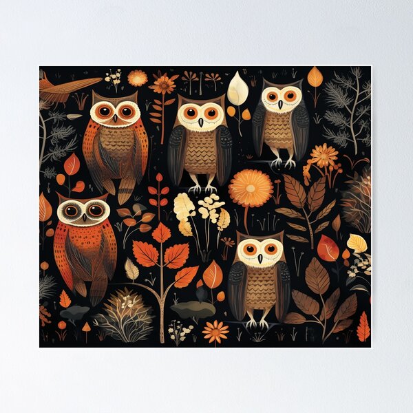 Item preview, Búhos y colores de otoño - Diseño de Halloween designed and sold by Smiling Collie Designs.