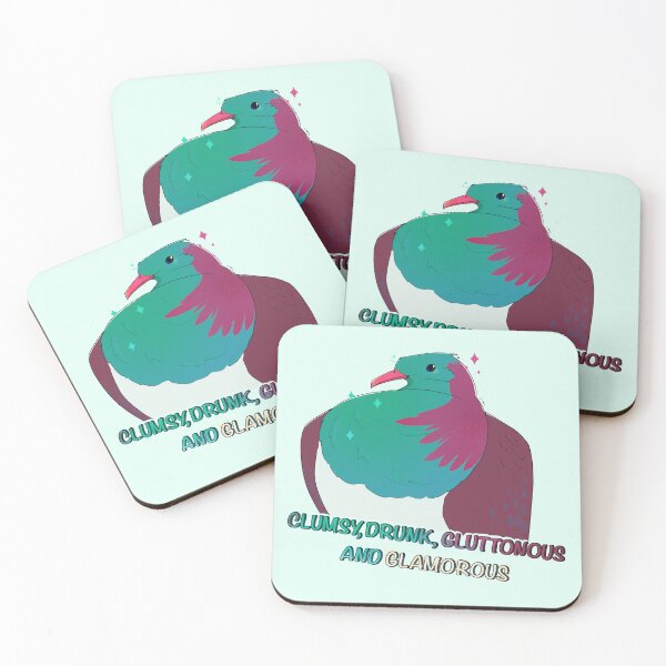 Item preview, Clumsy, drunk, gluttonous, and glamorous Kereru designed and sold by Karatefinch.