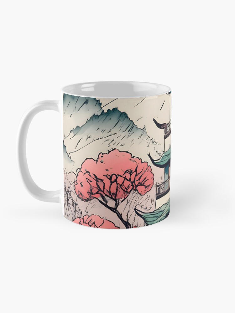 Thumbnail 3 of 6, Coffee Mug, Old Traditional Chinese house Siheyuan Drawing designed and sold by Patricks-Art.