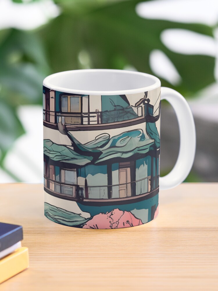 Thumbnail 1 of 6, Coffee Mug, Old Traditional Chinese house Siheyuan Drawing designed and sold by Patricks-Art.