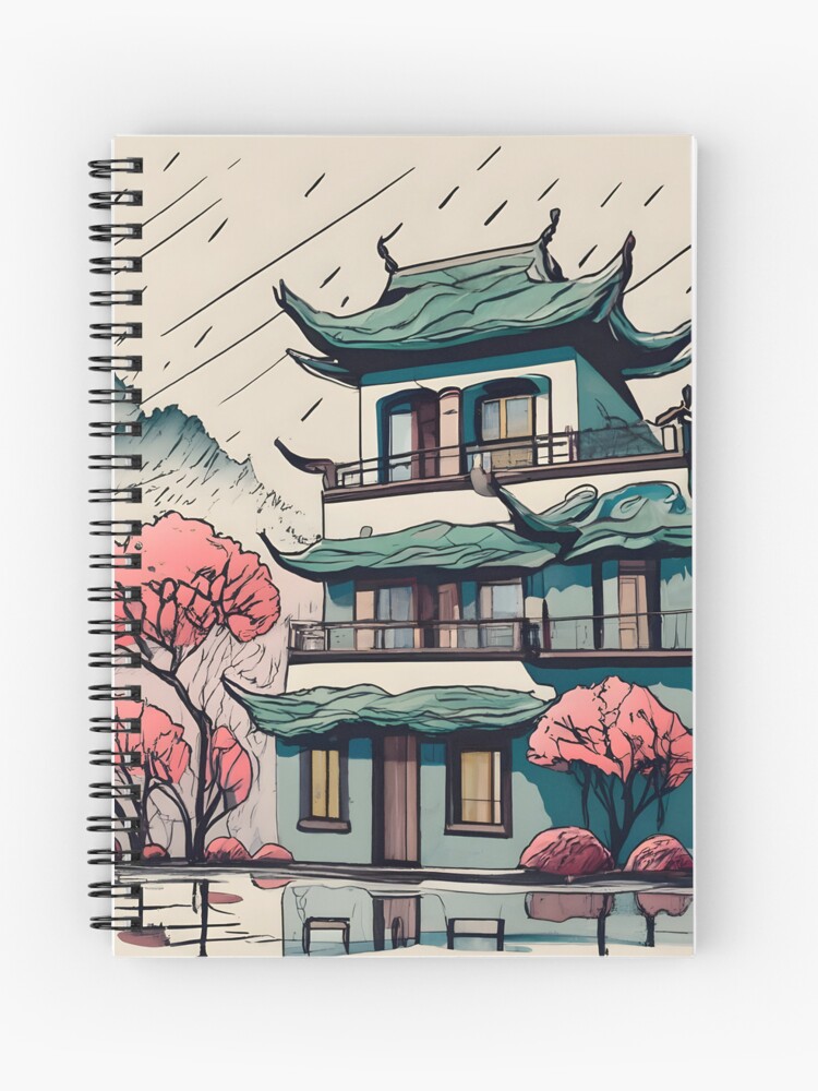 Thumbnail 1 of 3, Journal, Old Traditional Chinese house Siheyuan Drawing designed and sold by Patricks-Art.