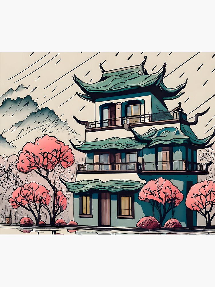 Thumbnail 5 of 5, Mouse Pad, Old Traditional Chinese house Siheyuan Drawing designed and sold by Patricks-Art.