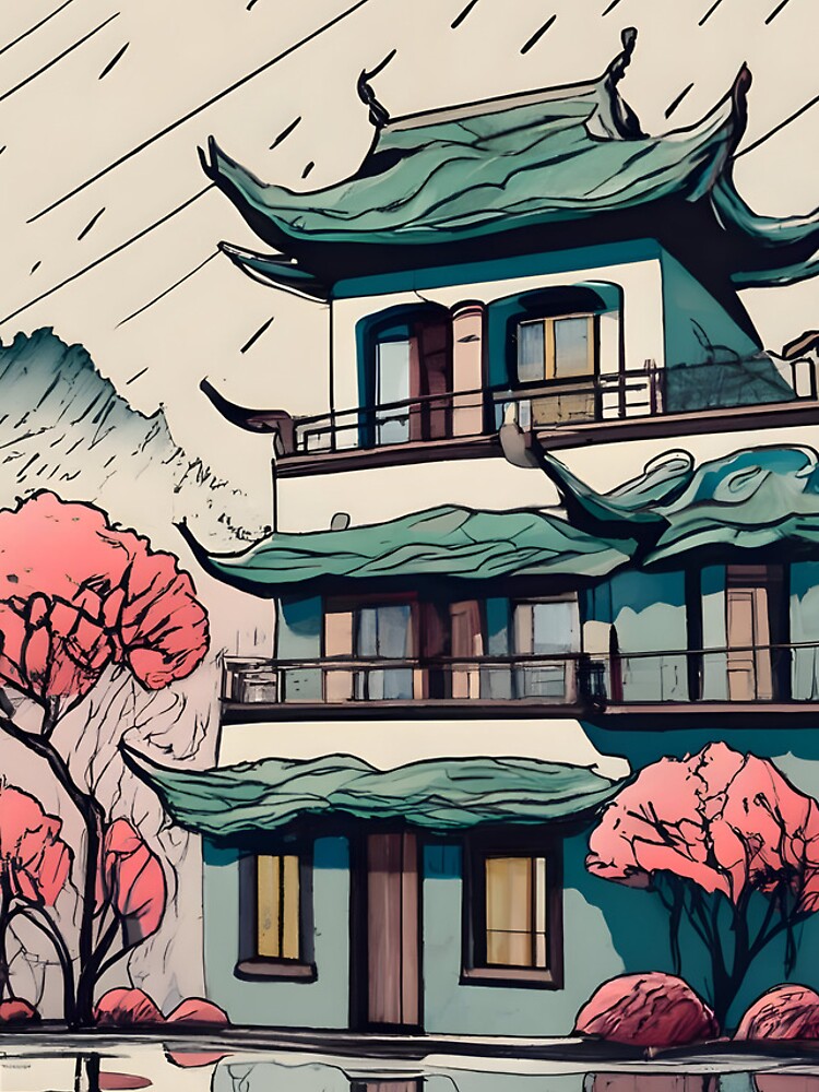 Thumbnail 4 of 4, iPhone Case, Old Traditional Chinese house Siheyuan Drawing designed and sold by Patricks-Art.