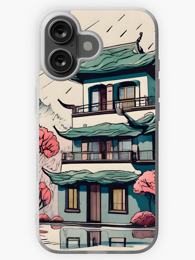 Thumbnail 1 of 5, iPhone Case, Old Traditional Chinese house Siheyuan Drawing designed and sold by Patricks-Art.