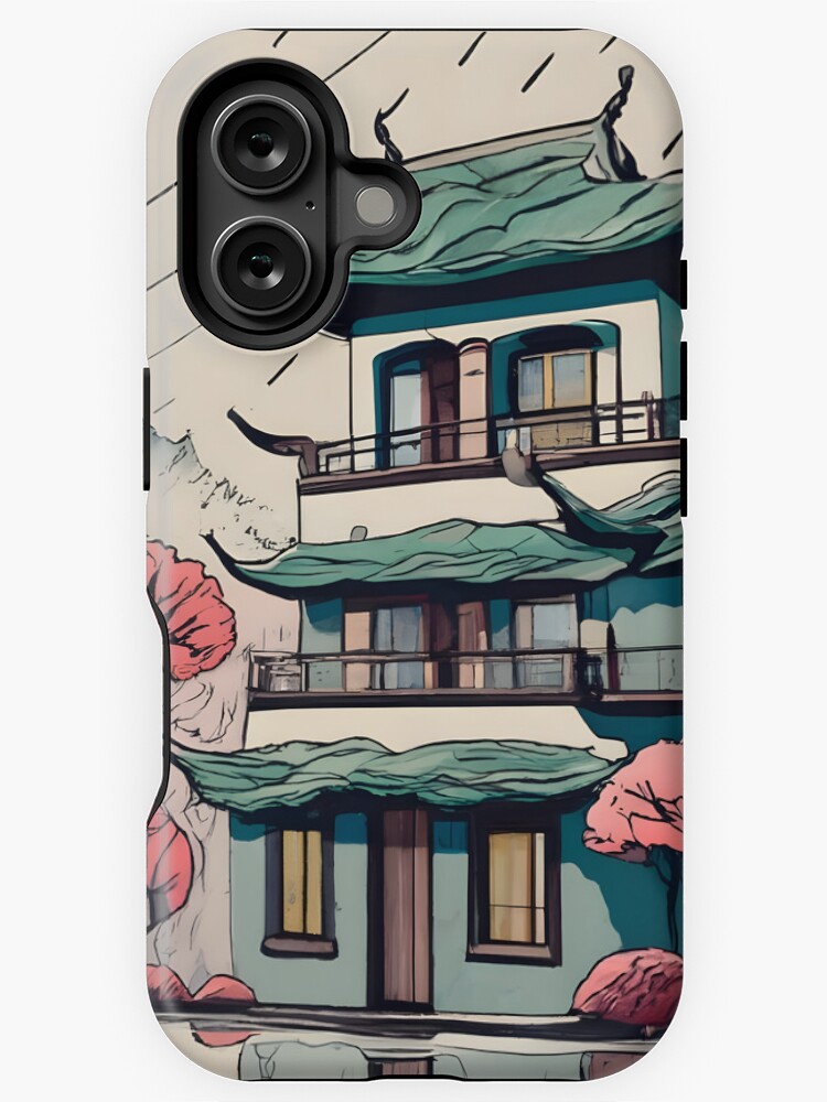Thumbnail 1 of 4, iPhone Case, Old Traditional Chinese house Siheyuan Drawing designed and sold by Patricks-Art.