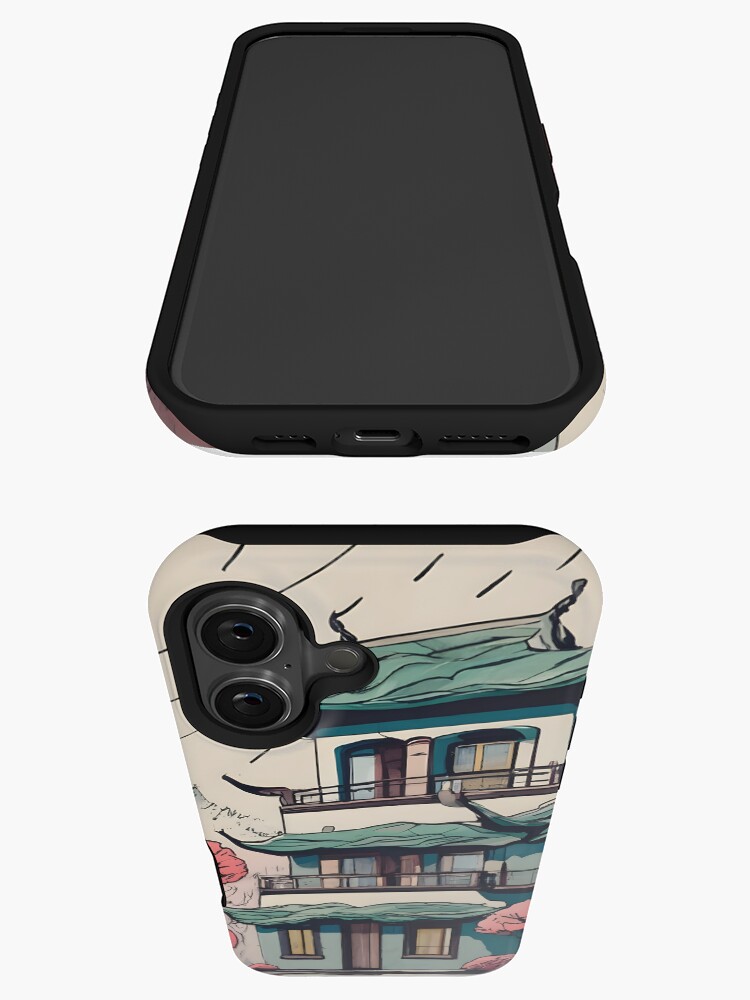 Thumbnail 3 of 4, iPhone Case, Old Traditional Chinese house Siheyuan Drawing designed and sold by Patricks-Art.