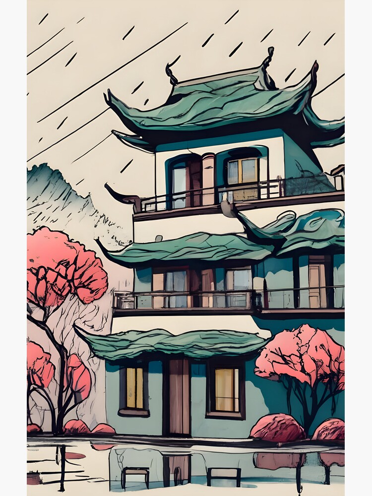 Thumbnail 4 of 4, Samsung Galaxy Phone Case, Old Traditional Chinese house Siheyuan Drawing designed and sold by Patricks-Art.