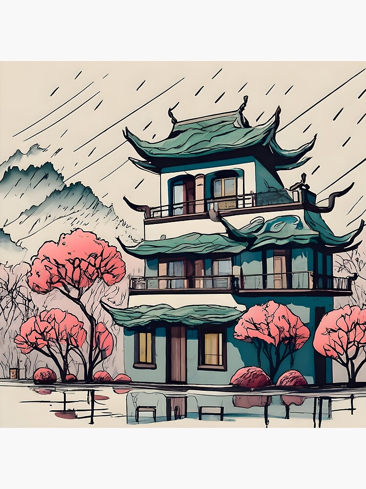 Thumbnail 2 of 2, Tote Bag, Old Traditional Chinese house Siheyuan Drawing designed and sold by Patricks-Art.