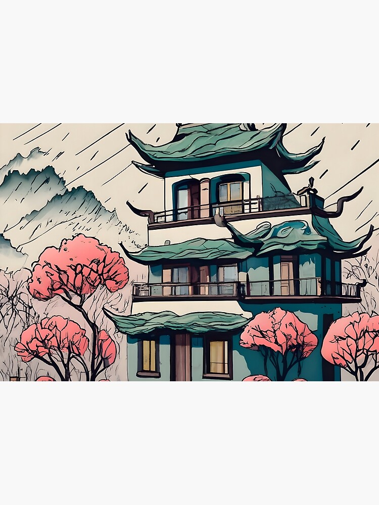 Thumbnail 3 of 3, Journal, Old Traditional Chinese house Siheyuan Drawing designed and sold by Patricks-Art.