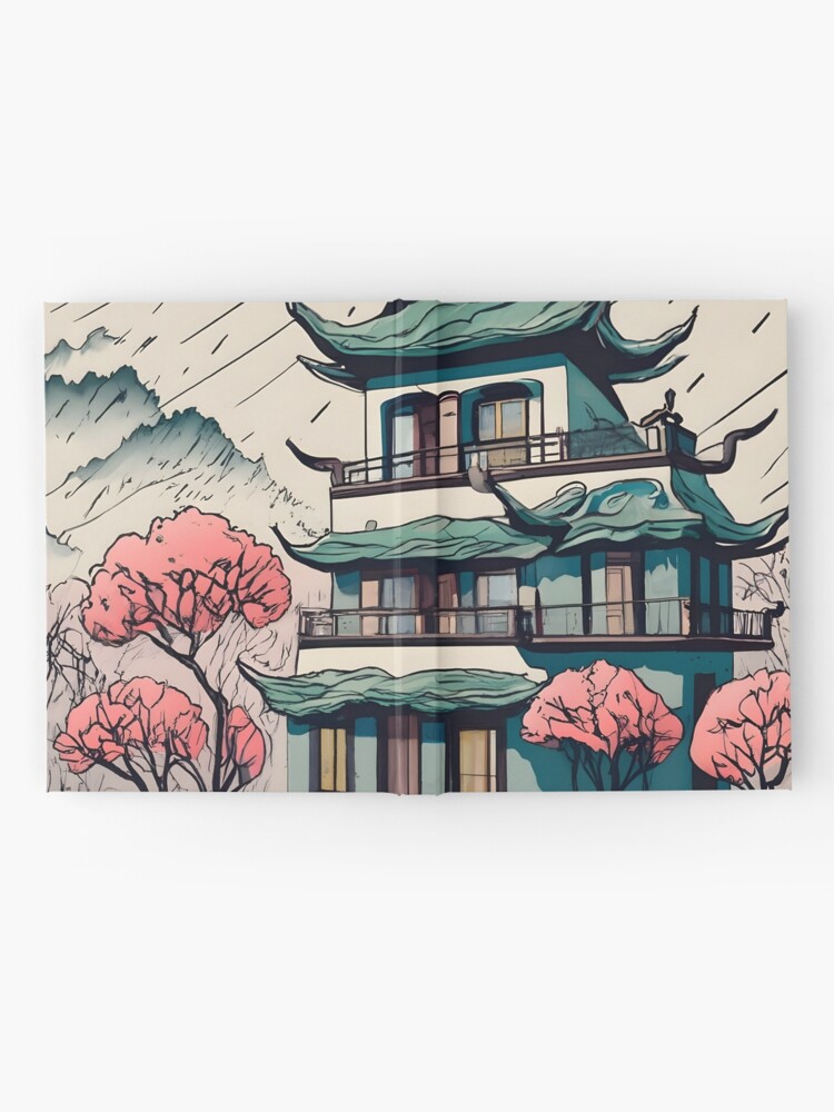 Thumbnail 2 of 3, Journal, Old Traditional Chinese house Siheyuan Drawing designed and sold by Patricks-Art.
