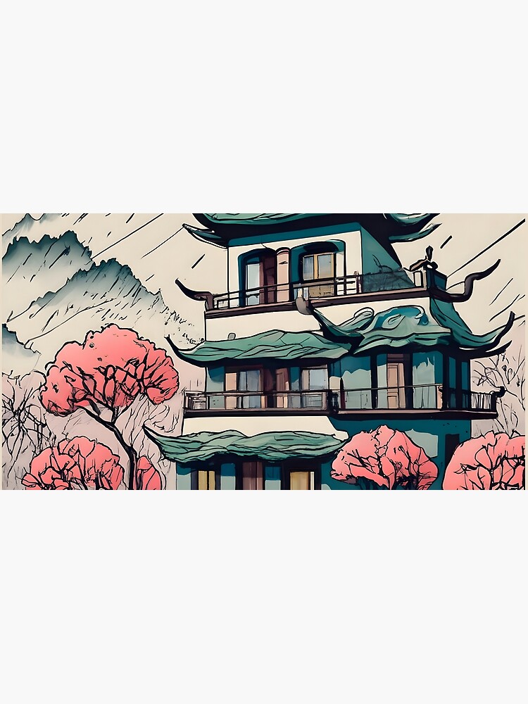 Thumbnail 5 of 5, Mouse Pad, Old Traditional Chinese house Siheyuan Drawing designed and sold by Patricks-Art.