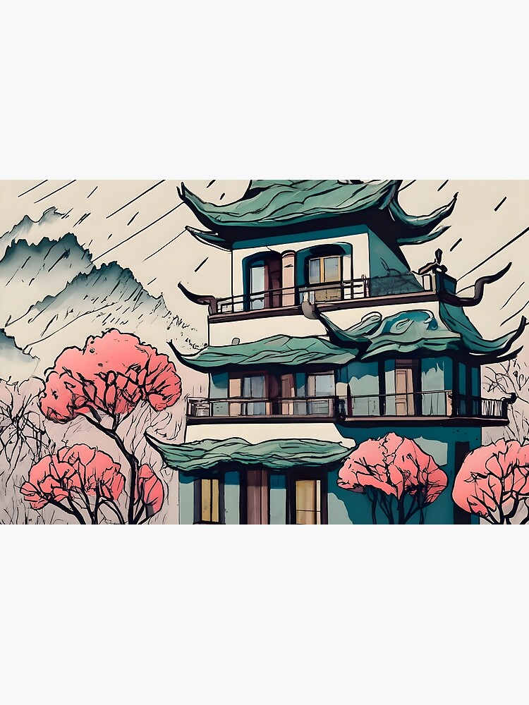 Thumbnail 2 of 2, Laptop Sleeve, Old Traditional Chinese house Siheyuan Drawing designed and sold by Patricks-Art.
