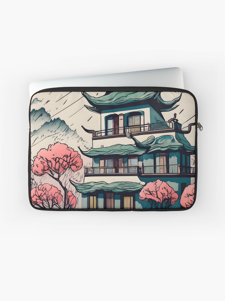 Thumbnail 1 of 2, Laptop Sleeve, Old Traditional Chinese house Siheyuan Drawing designed and sold by Patricks-Art.