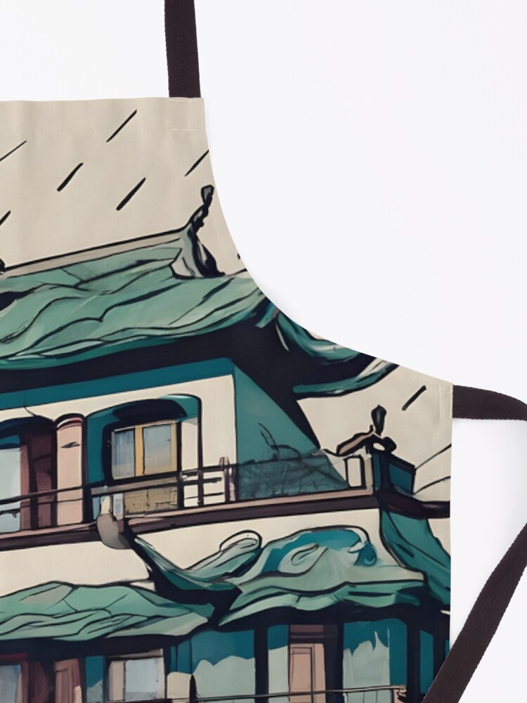 Thumbnail 3 of 6, Apron, Old Traditional Chinese house Siheyuan Drawing designed and sold by Patricks-Art.